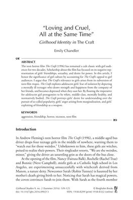 “Loving and Cruel, All at the Same Time” Girlhood Identity in the Craft