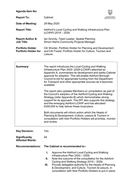 Ashford's Local Cycling and Walking Infrastructure Plan (LCWIP)