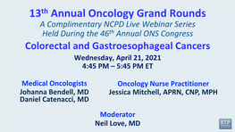 13Th Annual Oncology Grand Rounds