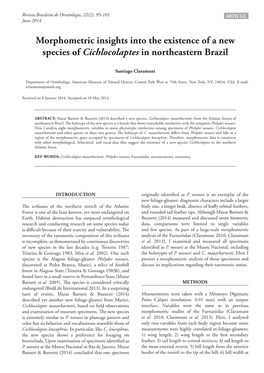 Morphometric Insights Into the Existence of a New Species of Cichlocolaptes in Northeastern Brazil