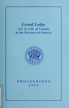 Grand Lodge of AF & AM of Canada, 1994