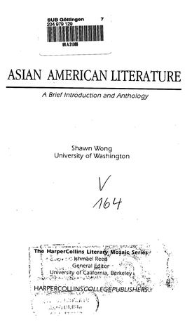 Asian American Literature