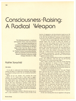 Consciousness-Raising: a Radical Weapon