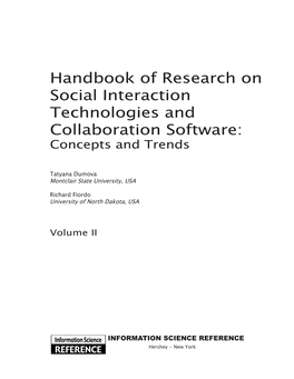 Handbook of Research on Social Interaction Technologies and Collaboration Software: Concepts and Trends