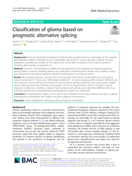 Classification of Glioma Based on Prognostic Alternative Splicing