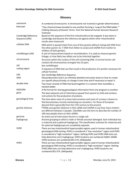 Glossary Autosome a Numbered Chromosome