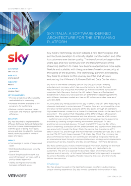 Sky Italia: a Software-Defined Architecture for the Streaming Platform