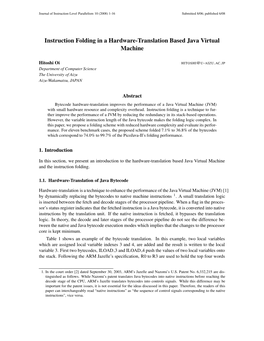 Instruction Folding in a Hardware-Translation Based Java Virtual Machine