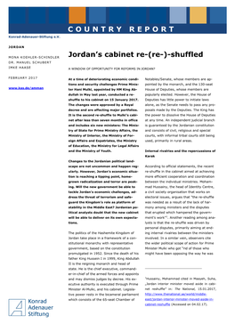 Jordan's Cabinet Re-Re-Shuffled