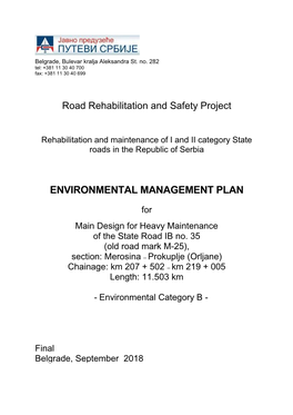 Environmental Management Plan – EMP for for Heavy Maintenance Of