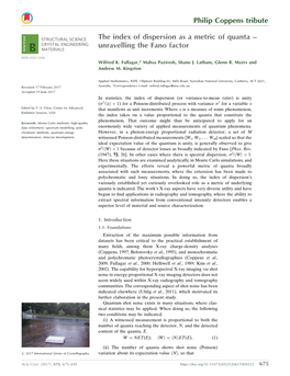 The Index of Dispersion As a Metric of Quanta – Unravelling the Fano Factor