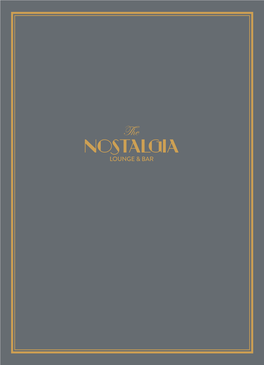 2021 Nostalgia Ala Carte Menu