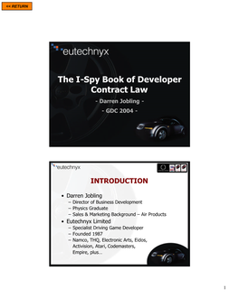 The I-Spy Book of Developer Contract Law - Darren Jobling - - GDC 2004