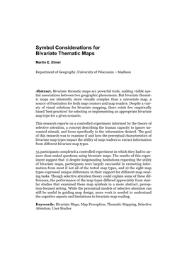 Symbol Considerations for Bivariate Thematic Maps