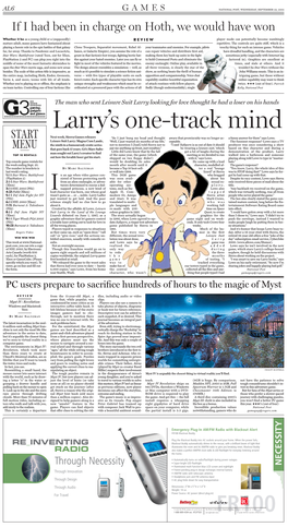 NATIONAL POST, WEDNESDAY, SEPTEMBER 29, 2004 If I Had Been in Charge on Hoth, We Would Have Won