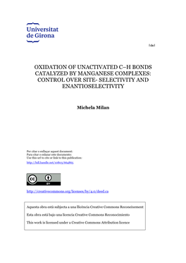 Oxidation of Unactivated CH Bonds Catalyzed by Manganese Complexes