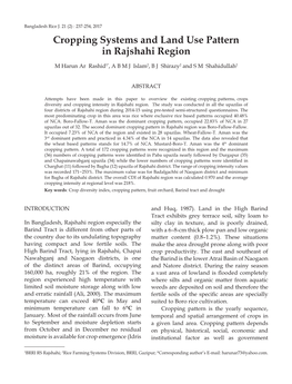 Cropping Systems and Land Use Pattern in Rajshahi Region