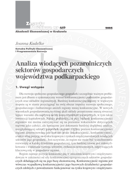 Analiza Wiodŕcych Pozarolniczych Sektorów Gospodarczych