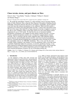 Chaos Terrain, Storms, and Past Climate on Mars Edwin S