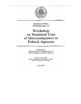 Workshop on Statistical Uses of Microcomputers in Federal Agencies