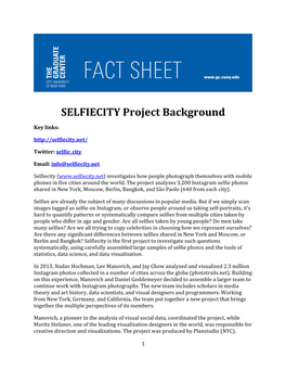 SELFIECITY Project Background