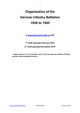 German Infantry Battalion Organization 1938 to 1945