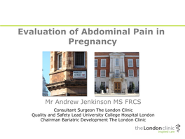 Evaluation of Abdominal Pain in Pregnancy