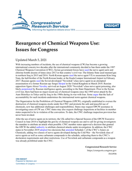 Resurgence of Chemical Weapons Use: Issues for Congress