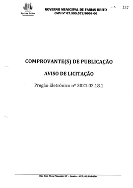 Comprovante(S) De Publicação