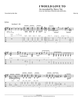 Steve Vai (From the 1990 Album PASSION and WARFARE) Transcribed by Ben Max Music by Steve Vai