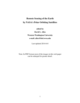 Remote Sensing of the Earth by Satellites