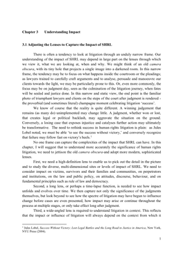 Chapter 3 Understanding Impact 3.1 Adjusting the Lenses to Capture the Impact of SHRL There Is Often a Tendency to Look at Liti