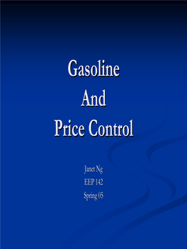 Gasoline and Price Control