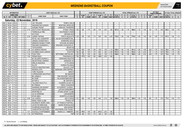 Weekend Basketball Coupon 21/11/2019 08:50 1 / 3