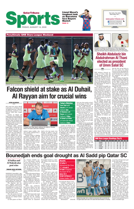 Falcon Shield at Stake As Al Duhail, Al Rayyan Aim for Crucial Wins