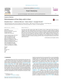 Determination of Free Fatty Acids in Beer