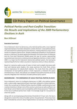 CDI Policy Papers on Political Governance