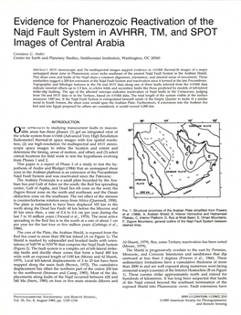 Evidence for Phanerozoic Reactivation of the Najd Fault System in AVHRR, TM, and SPOT Images of Central Arabia