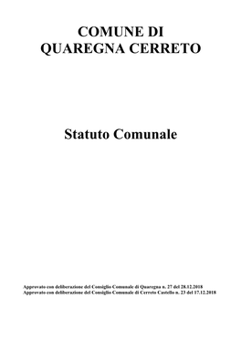 Statuto Quaregna Cerreto