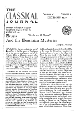 J Eleusis Ii and the Eleusinian Mysteries