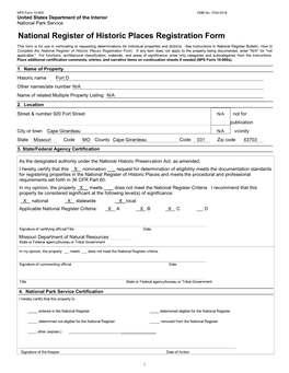 NPS Form 10 900 OMB No. 1024 0018