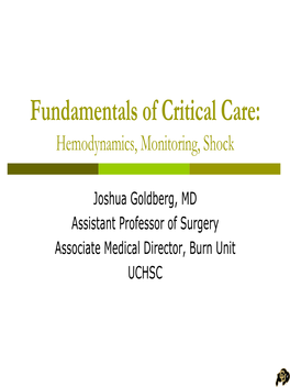 Hemodynamic Monitoring