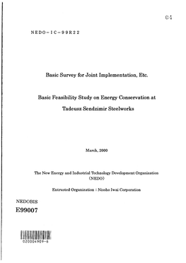 Basic Survey for Joint Implementation, Etc. Basic Feasibility Study On