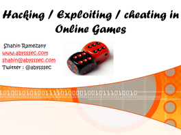 Hacking / Cheating in Online Games