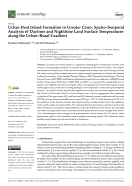 Urban Heat Island Formation in Greater Cairo: Spatio-Temporal Analysis of Daytime and Nighttime Land Surface Temperatures Along the Urban–Rural Gradient