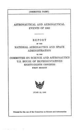 Astronautical and Aeronautical Events of 1962