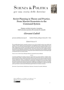 Giovanni Cadioli Giovanni.Cadioli@Sciencespo.Fr Institut D'études Politiques Sciencespo - Paris