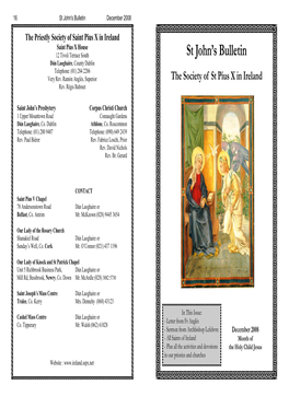 St John's Bulletin December 2008 December 2008 St John's Bulletin 1