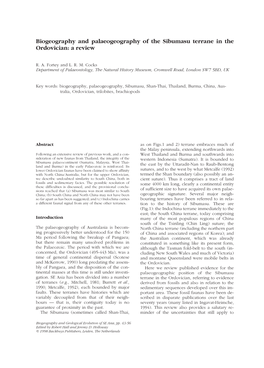 Biogeography and Palaeogeography of the Sibumasu Terrane in the Ordovician: a Review