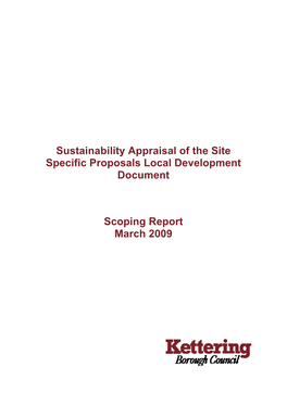 Sustainability Appraisal of the Site Specific Proposals Local Development Document